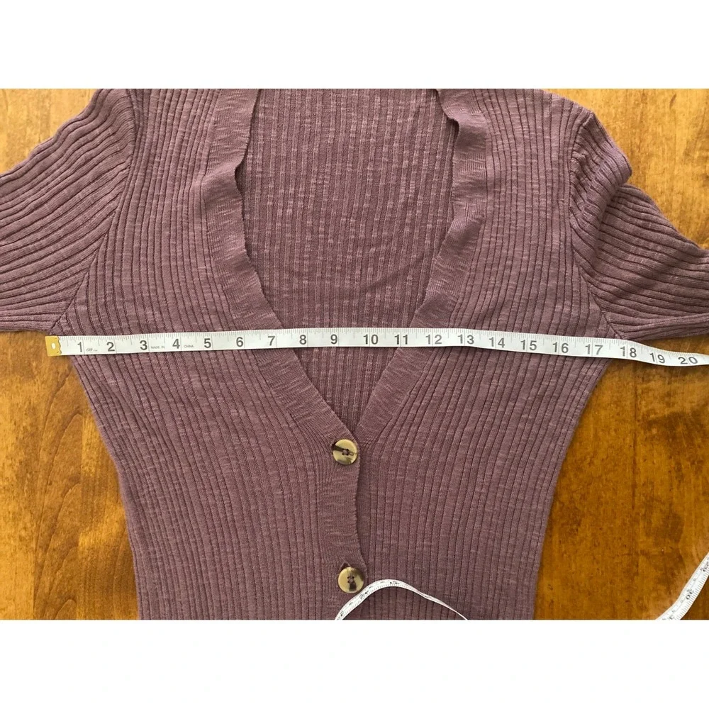 Free People Date Night Ribbed Sweater Dress Small Button Front Midi Mauve